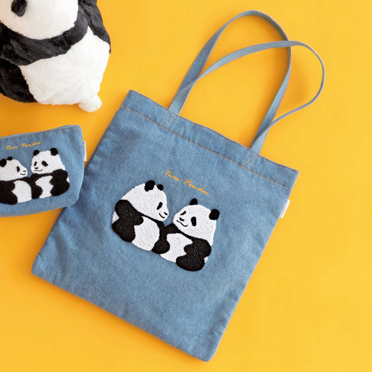 When Your Cowboy Tote Bag Features a Pair of Panda Twins Making Eye Contact, What's There to Be Unhappy About in Life?