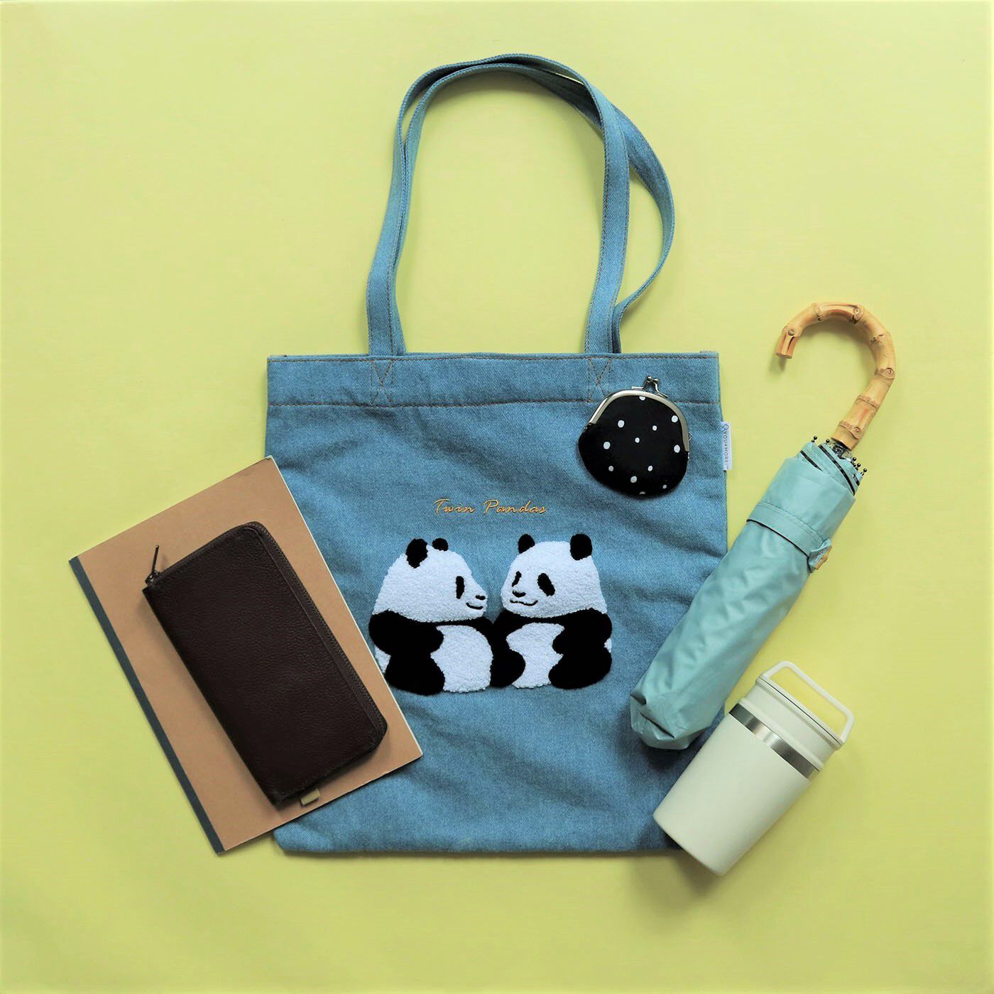 When Your Cowboy Tote Bag Features a Pair of Panda Twins Making Eye Contact, What's There to Be Unhappy About in Life?