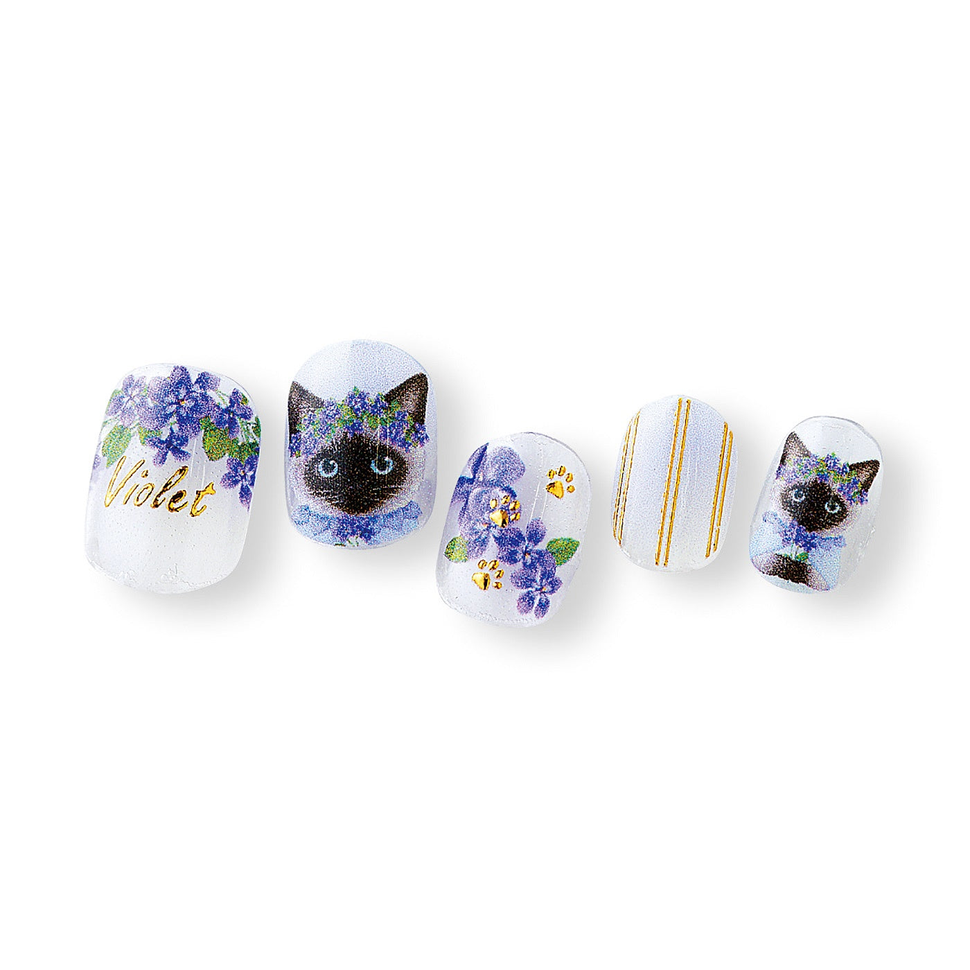 Delicate cat nail art sticker, easily completed at home