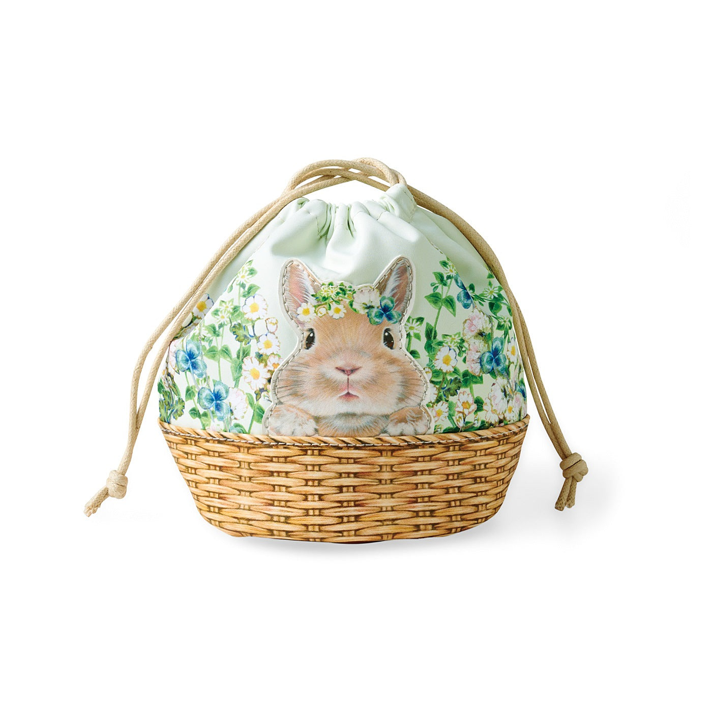 "Hello“  from the flower basket - Rabbit purse pouch