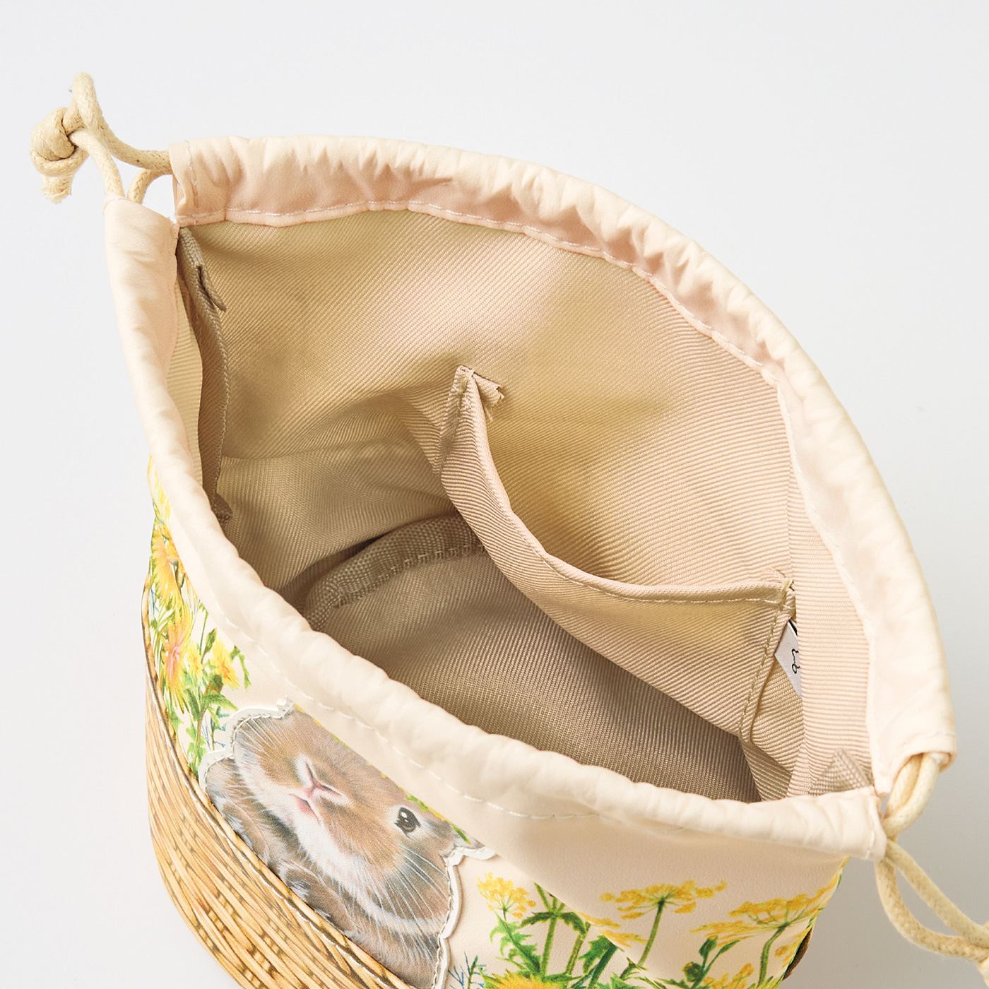 "Hello“  from the flower basket - Rabbit purse pouch