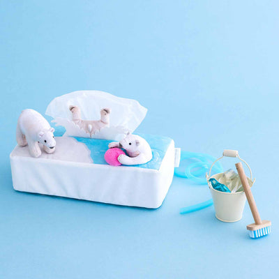 Plop! Jump and Splashing - Polar Bear Tissue Box Cover