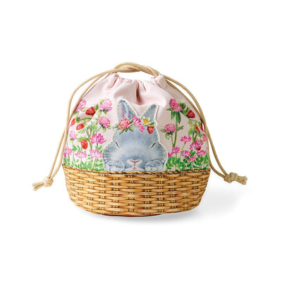 "Hello“  from the flower basket - Rabbit purse pouch