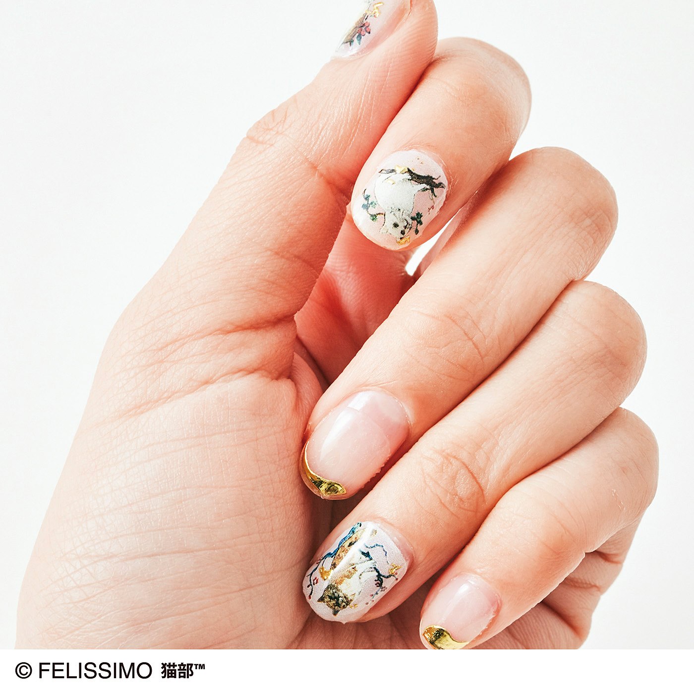 Delicate cat nail art sticker, easily completed at home